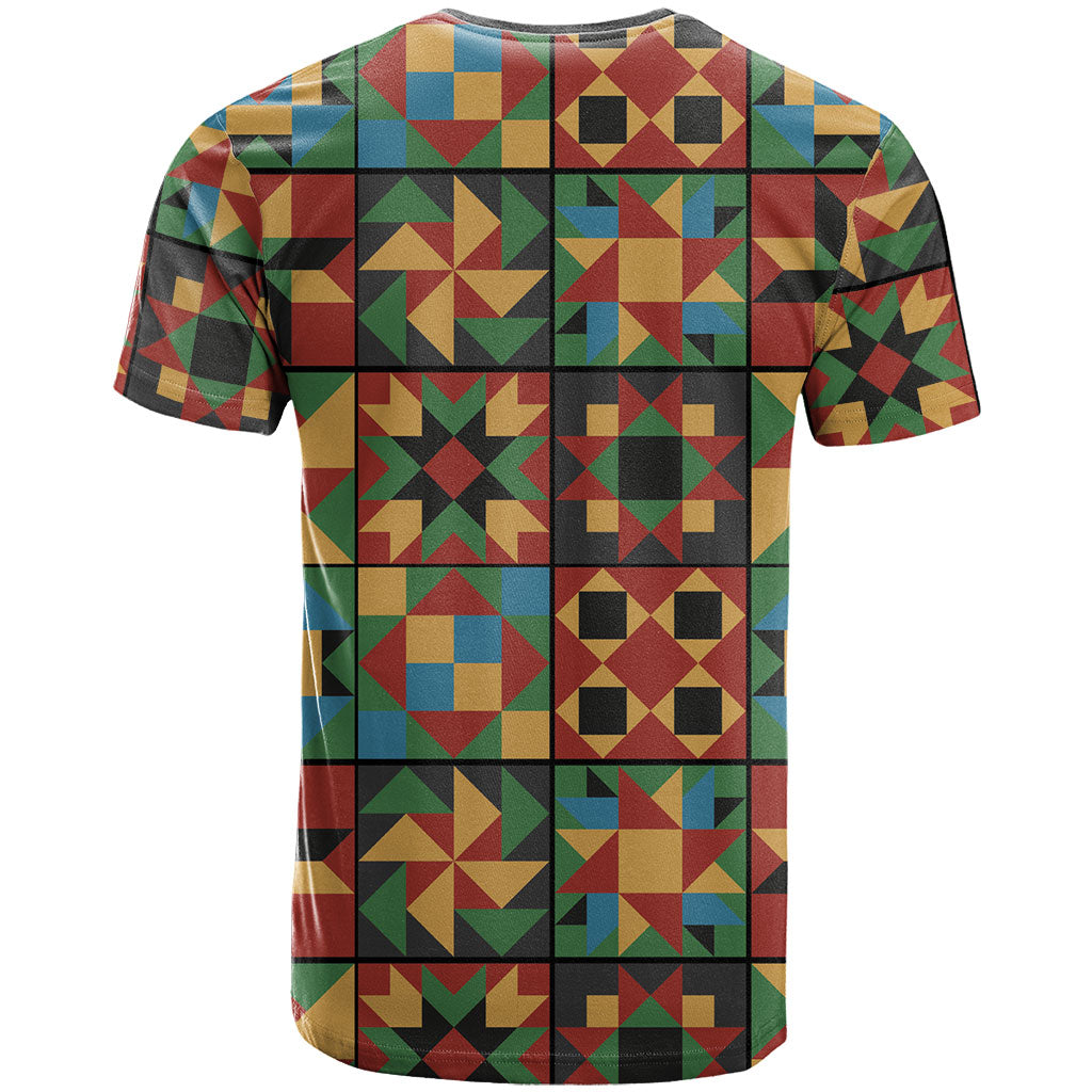 African American Quilt Inspired T shirt Freedom Quilt Symbolic Patchwork