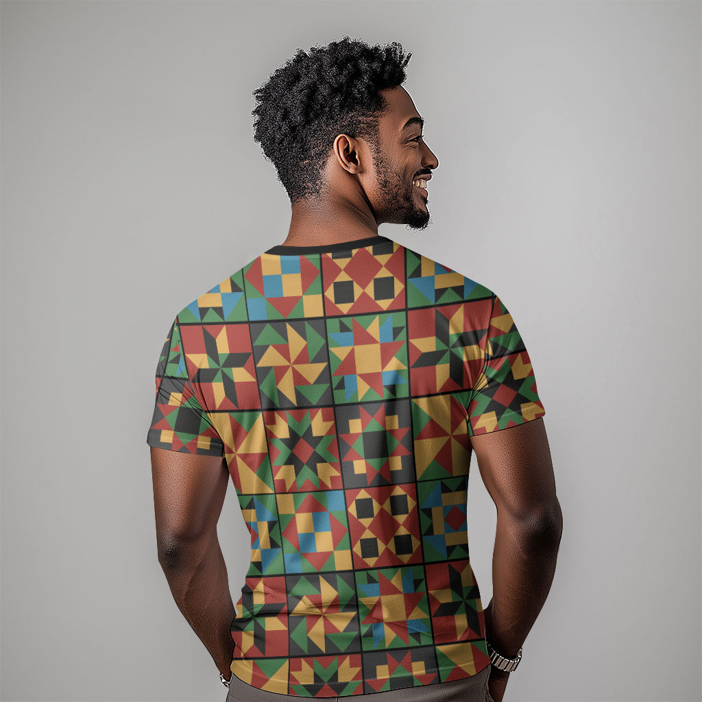 African American Quilt Inspired T shirt Freedom Quilt Symbolic Patchwork