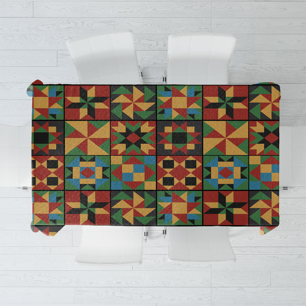 African American Quilt Inspired Tablecloth Freedom Quilt Symbolic Patchwork