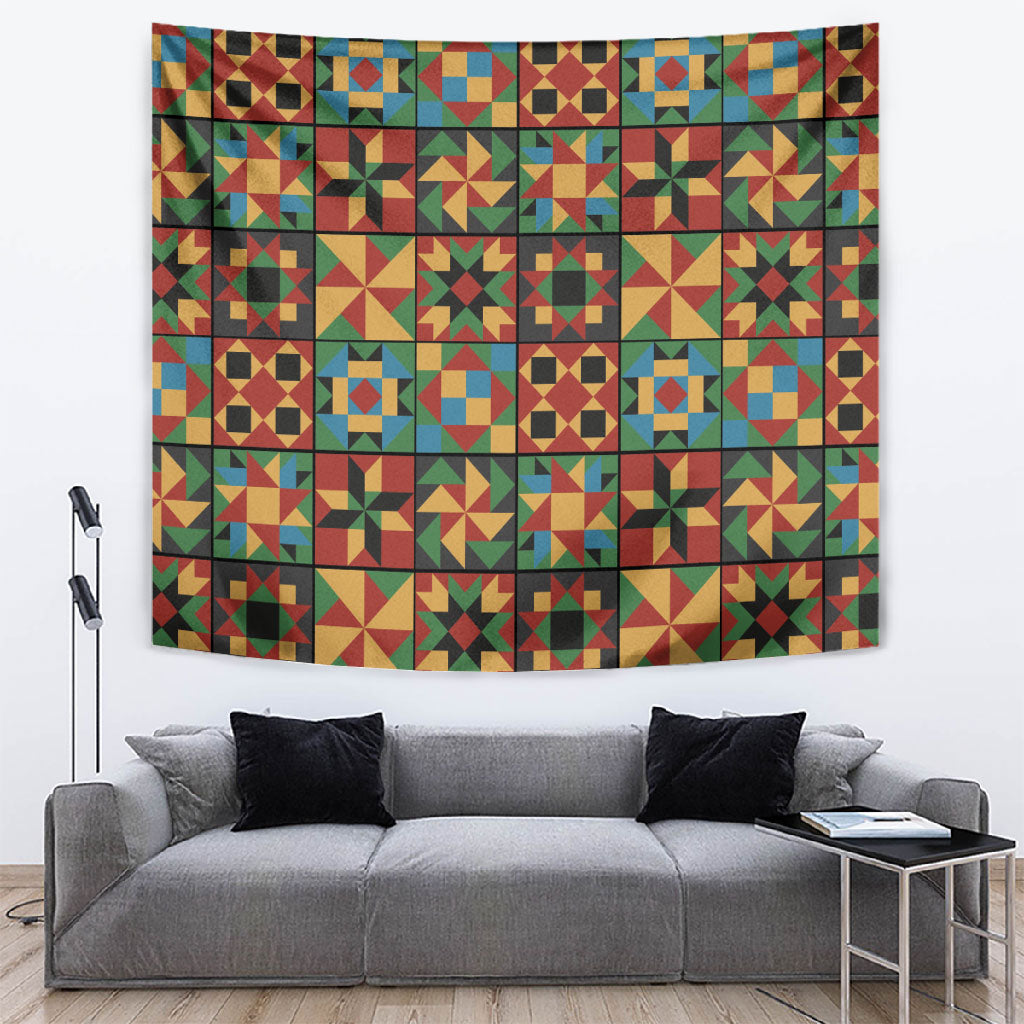 African American Quilt Inspired Tapestry Freedom Quilt Symbolic Patchwork
