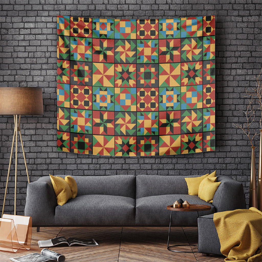 African American Quilt Inspired Tapestry Freedom Quilt Symbolic Patchwork