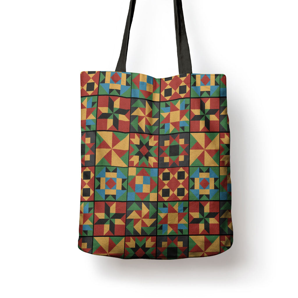 African American Quilt Inspired Tote Bag Freedom Quilt Symbolic Patchwork