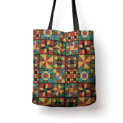 African American Quilt Inspired Tote Bag Freedom Quilt Symbolic Patchwork