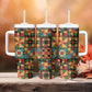 African American Quilt Inspired Tumbler With Handle Freedom Quilt Symbolic Patchwork