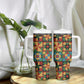 African American Quilt Inspired Tumbler With Handle Freedom Quilt Symbolic Patchwork