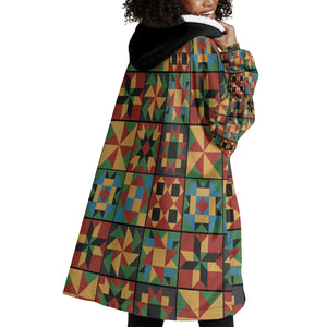 African American Quilt Inspired Wearable Blanket Hoodie Freedom Quilt Symbolic Patchwork