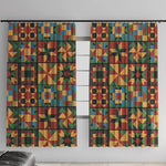 African American Quilt Inspired Window Curtain Freedom Quilt Symbolic Patchwork