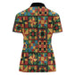 African American Quilt Inspired Women Polo Shirt Freedom Quilt Symbolic Patchwork