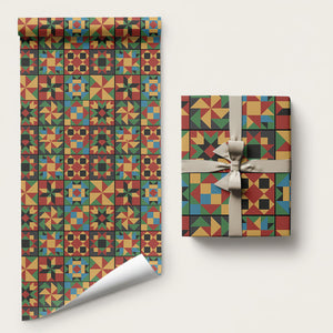African American Quilt Inspired Wrapping Paper Freedom Quilt Symbolic Patchwork