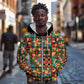 African American Quilt Inspired Zip Hoodie Freedom Quilt Symbolic Patchwork