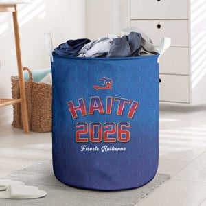 Afro-Haitians World Football 2026 Laundry Basket Haiti est de Retour Blue Voodoo Veve Spirits - African Pride