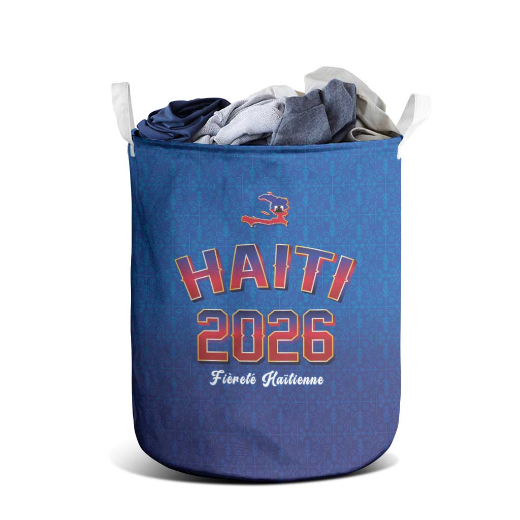Afro-Haitians World Football 2026 Laundry Basket Haiti est de Retour Blue Voodoo Veve Spirits - African Pride