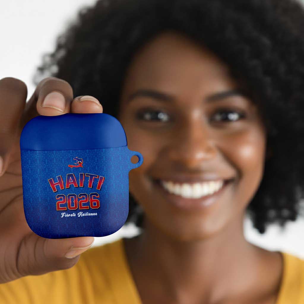 Afro-Haitians World Football 2026 AirPods Case Haiti est de Retour Blue Voodoo Veve Spirits