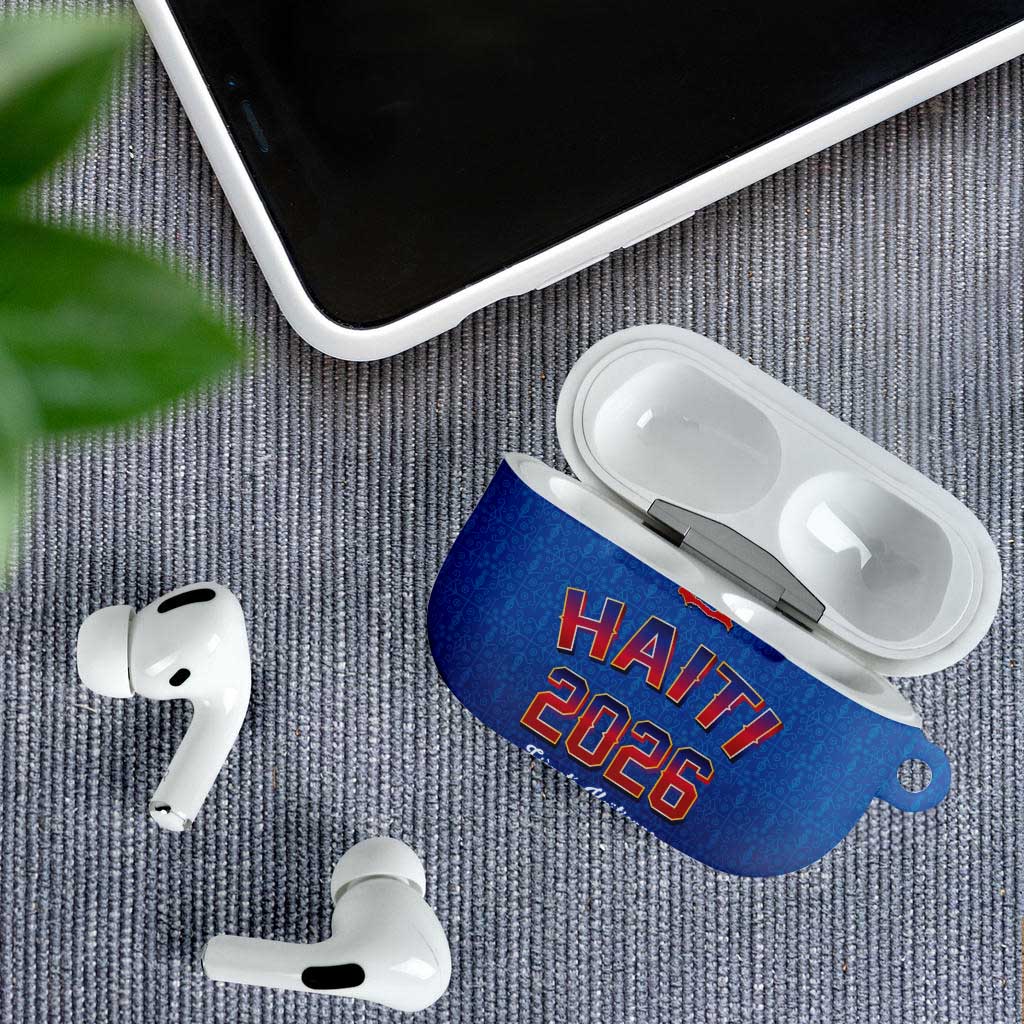 Afro-Haitians World Football 2026 AirPods Case Haiti est de Retour Blue Voodoo Veve Spirits