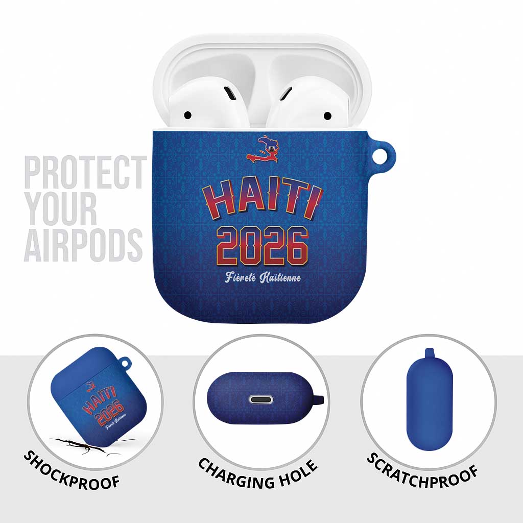Afro-Haitians World Football 2026 AirPods Case Haiti est de Retour Blue Voodoo Veve Spirits