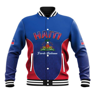 Afro-Haitians World Football 2026 Baseball Jacket Haiti est de Retour Blue Voodoo Veve Spirits - African Pride