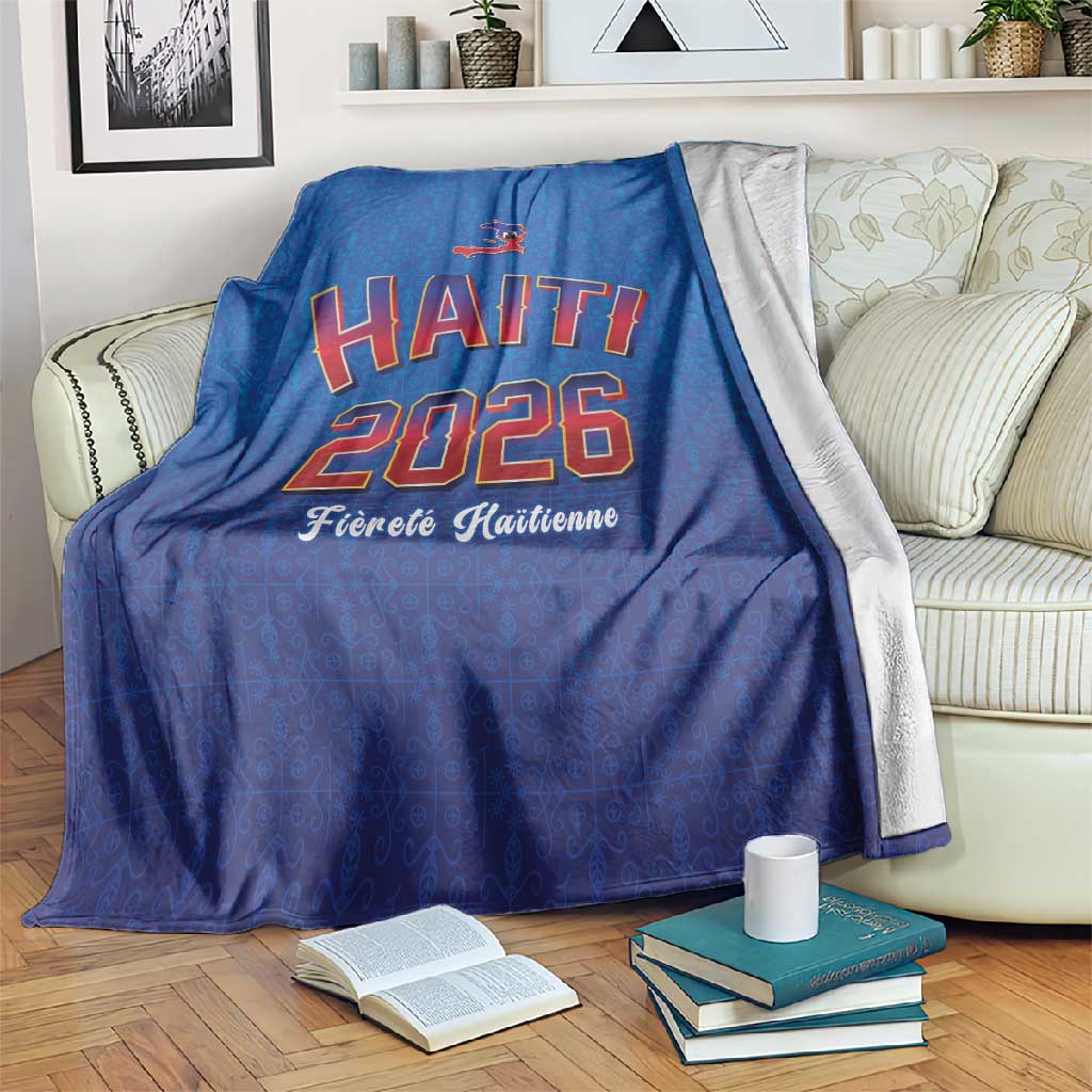 Afro-Haitians World Football 2026 Blanket Haiti est de Retour Blue Voodoo Veve Spirits - African Pride