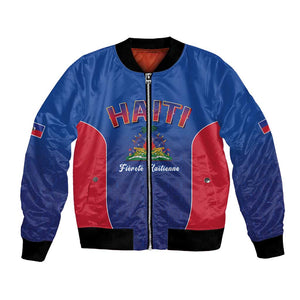Afro-Haitians World Football 2026 Bomber Jacket Haiti est de Retour Blue Voodoo Veve Spirits - African Pride