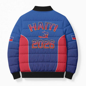 Afro-Haitians World Football 2026 Bomber Puffer Jacket Haiti est de Retour Blue Voodoo Veve Spirits