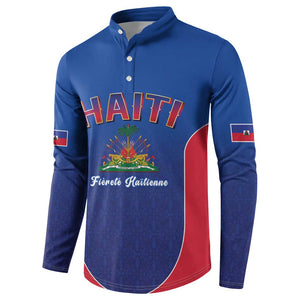 Afro-Haitians World Football 2026 Button Sweatshirt Haiti est de Retour Blue Voodoo Veve Spirits