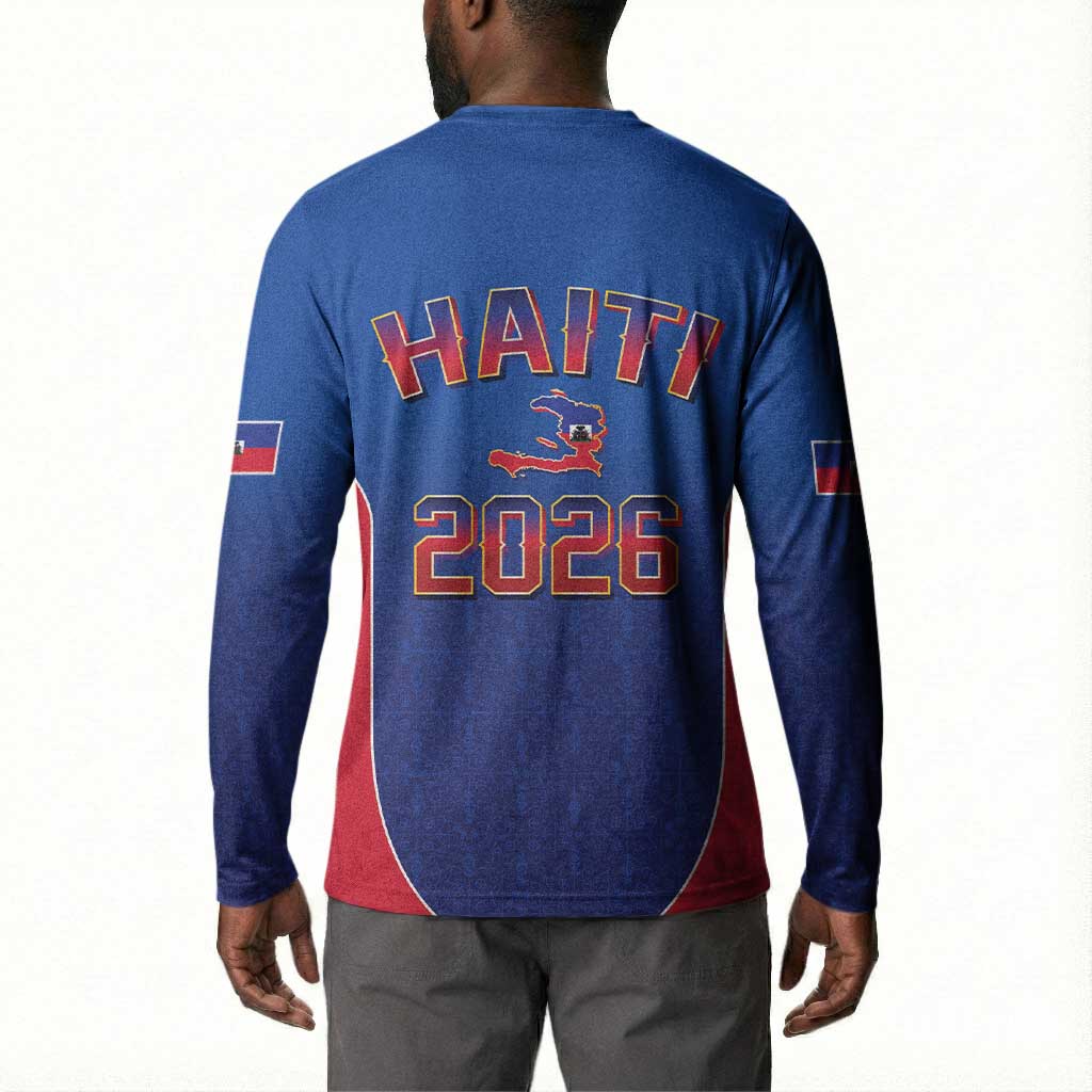 Afro-Haitians World Football 2026 Button Sweatshirt Haiti est de Retour Blue Voodoo Veve Spirits