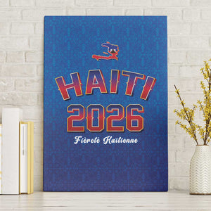 Afro-Haitians World Football 2026 Canvas Wall Art Haiti est de Retour Blue Voodoo Veve Spirits - African Pride