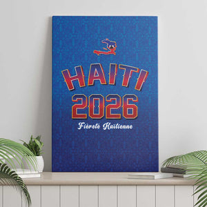 Afro-Haitians World Football 2026 Canvas Wall Art Haiti est de Retour Blue Voodoo Veve Spirits - African Pride