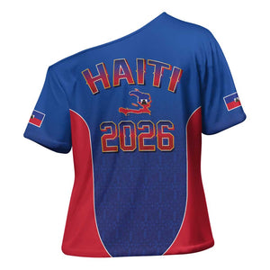 Afro-Haitians World Football 2026 Cross Shoulder Shirt Haiti est de Retour Blue Voodoo Veve Spirits
