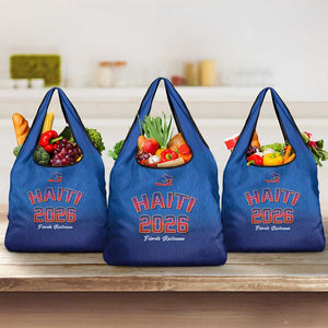 Afro-Haitians World Football 2026 Grocery Bag Haiti est de Retour Blue Voodoo Veve Spirits - African Pride
