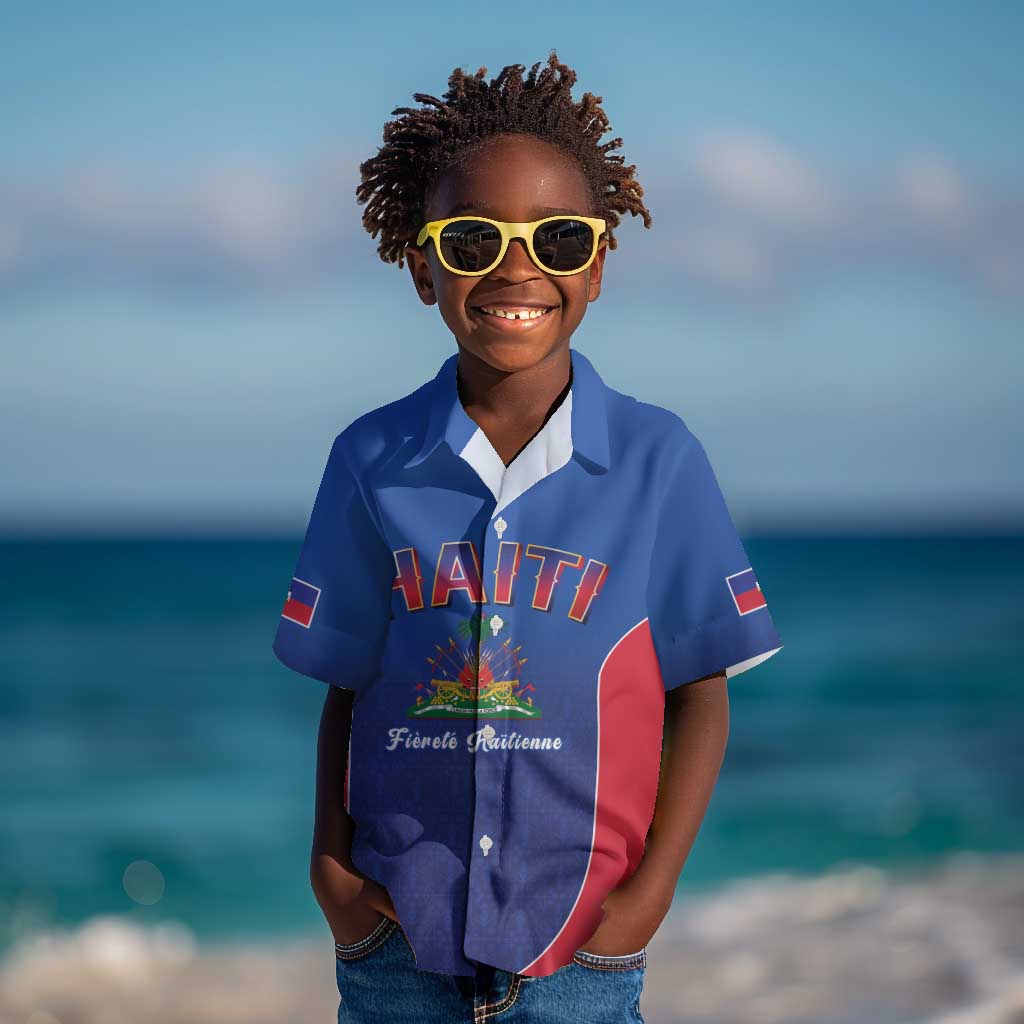 Afro-Haitians World Football 2026 Kid Hawaiian Shirt Haiti est de Retour Blue Voodoo Veve Spirits LT9