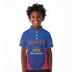 Afro-Haitians World Football 2026 Kid Polo Shirt Haiti est de Retour Blue Voodoo Veve Spirits LT9