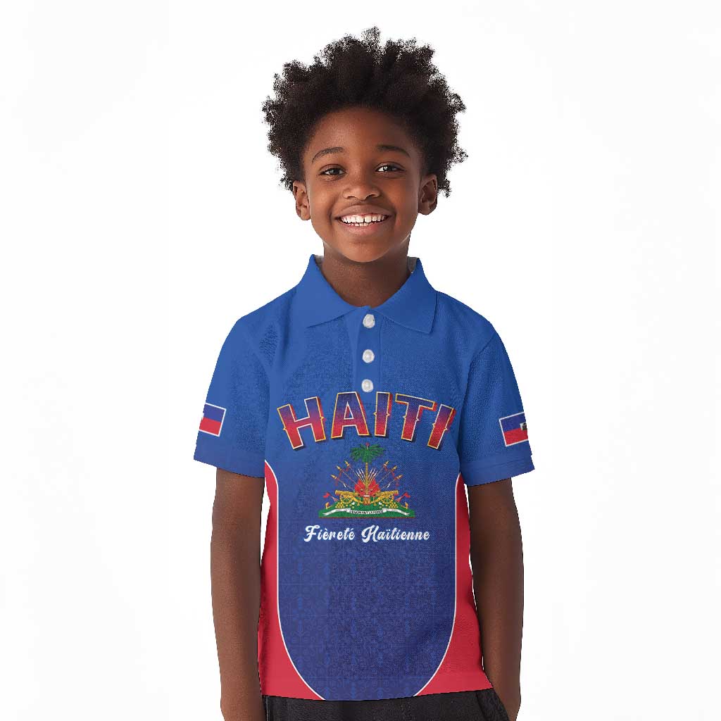 Afro-Haitians World Football 2026 Kid Polo Shirt Haiti est de Retour Blue Voodoo Veve Spirits LT9