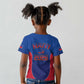 Afro-Haitians World Football 2026 Kid T shirt Haiti est de Retour Blue Voodoo Veve Spirits LT9