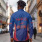 Afro-Haitians World Football 2026 Long Sleeve Button Shirt Haiti est de Retour Blue Voodoo Veve Spirits - African Pride