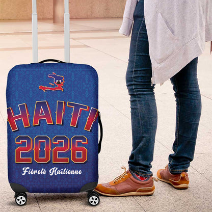 Afro-Haitians World Football 2026 Luggage Cover Haiti est de Retour Blue Voodoo Veve Spirits - African Pride