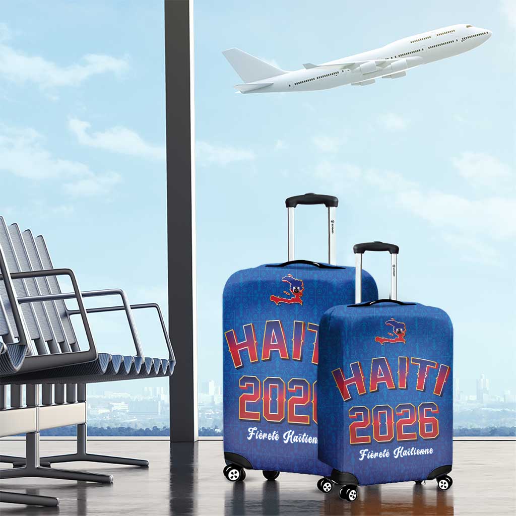 Afro-Haitians World Football 2026 Luggage Cover Haiti est de Retour Blue Voodoo Veve Spirits - African Pride