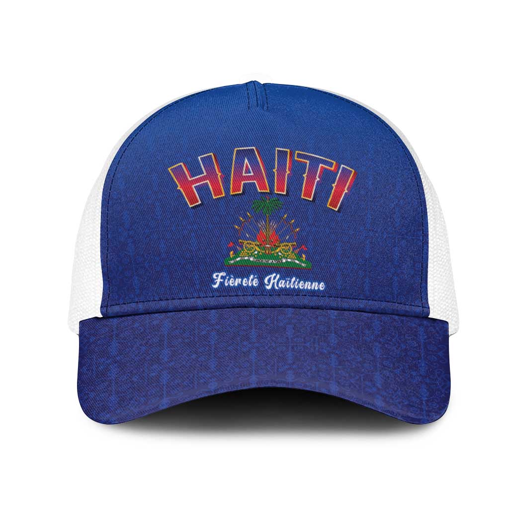 Afro-Haitians World Football 2026 Mesh Trucker Cap Haiti est de Retour Blue Voodoo Veve Spirits - African Pride
