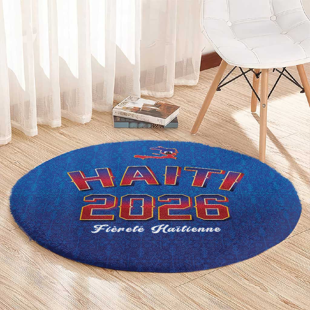 Afro-Haitians World Football 2026 Round Carpet Haiti est de Retour Blue Voodoo Veve Spirits - African Pride