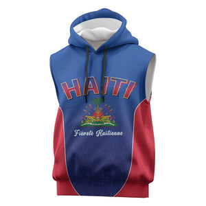 Afro-Haitians World Football 2026 Sleeveless Hoodie Haiti est de Retour Blue Voodoo Veve Spirits - African Pride