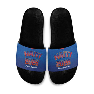 Afro-Haitians World Football 2026 Slide Sandals Haiti est de Retour Blue Voodoo Veve Spirits