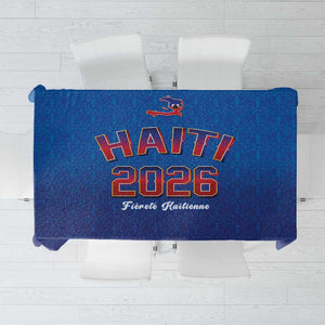 Afro-Haitians World Football 2026 Tablecloth Haiti est de Retour Blue Voodoo Veve Spirits - African Pride