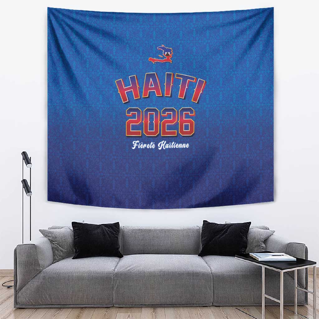 Afro-Haitians World Football 2026 Tapestry Haiti est de Retour Blue Voodoo Veve Spirits - African Pride