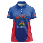 Afro-Haitians World Football 2026 Women Polo Shirt Haiti est de Retour Blue Voodoo Veve Spirits LT9