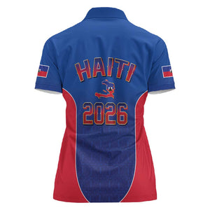 Afro-Haitians World Football 2026 Women Polo Shirt Haiti est de Retour Blue Voodoo Veve Spirits LT9