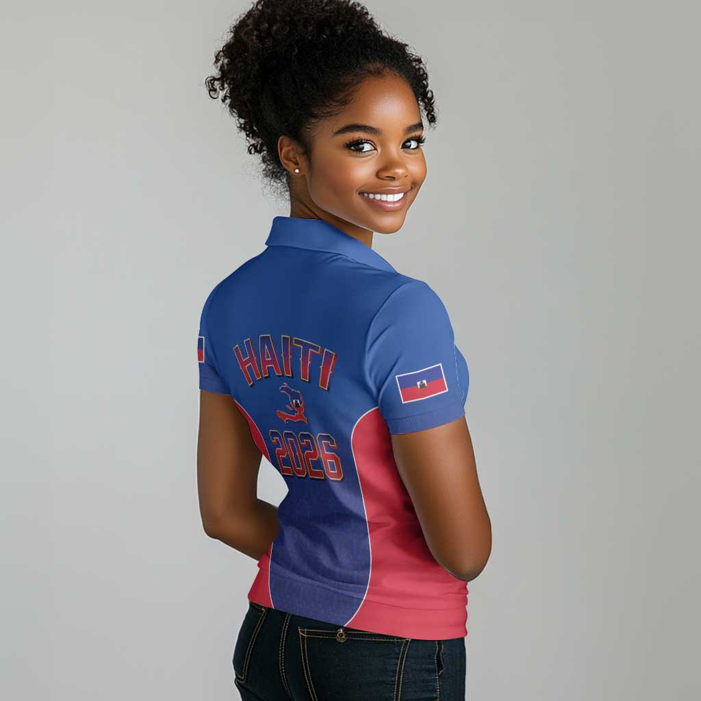 Afro-Haitians World Football 2026 Women Polo Shirt Haiti est de Retour Blue Voodoo Veve Spirits LT9