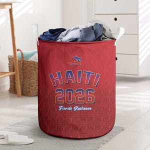 Afro-Haitians World Football 2026 Laundry Basket Haiti est de Retour Red Voodoo Veve Spirits - African Pride