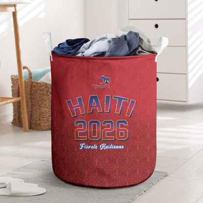 Afro-Haitians World Football 2026 Laundry Basket Haiti est de Retour Red Voodoo Veve Spirits - African Pride