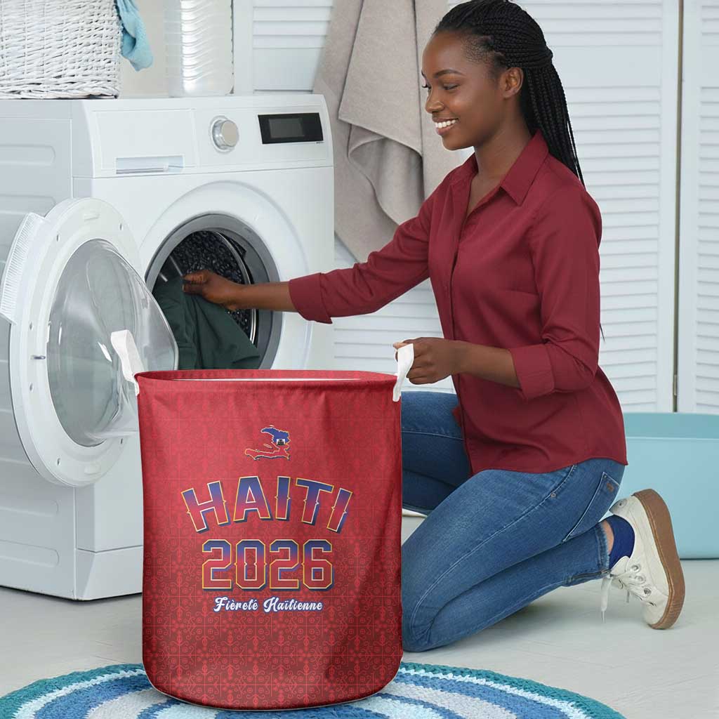 Afro-Haitians World Football 2026 Laundry Basket Haiti est de Retour Red Voodoo Veve Spirits - African Pride