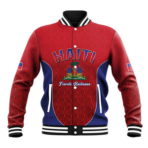 Afro-Haitians World Football 2026 Baseball Jacket Haiti est de Retour Red Voodoo Veve Spirits - African Pride