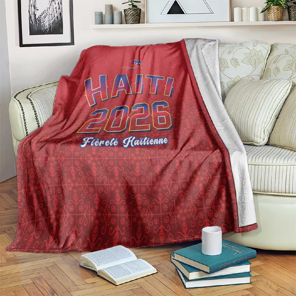 Afro-Haitians World Football 2026 Blanket Haiti est de Retour Red Voodoo Veve Spirits - African Pride